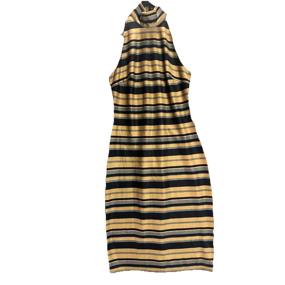 Vintage 90s‎ Y2K Bisou Bisou Bohbot Pencil Dress Office Siren Striped Size 4